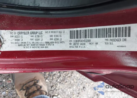 2013 Chrysler 200 Limited from USA, damaged, VIN 1C3BCBFG0DN532880